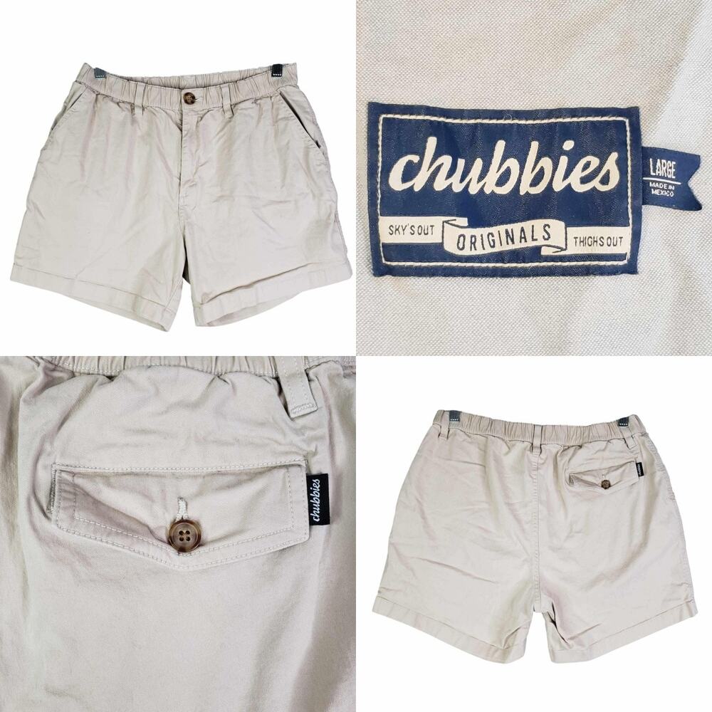 Chubbies Men's Flat Front Shorts in Light Tan